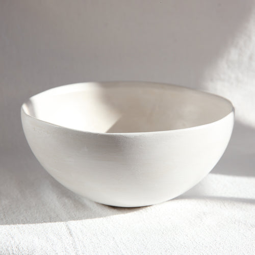 Große Keramikschale Pure White handgefertigt matt